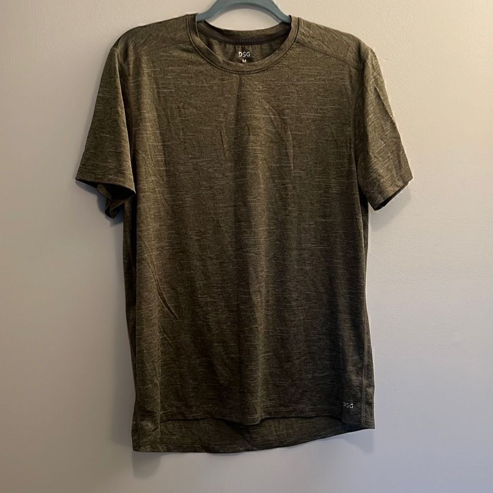 DSG Men's Green Heather Short Sleeve Crew Neck Stretch Training Tech Tee